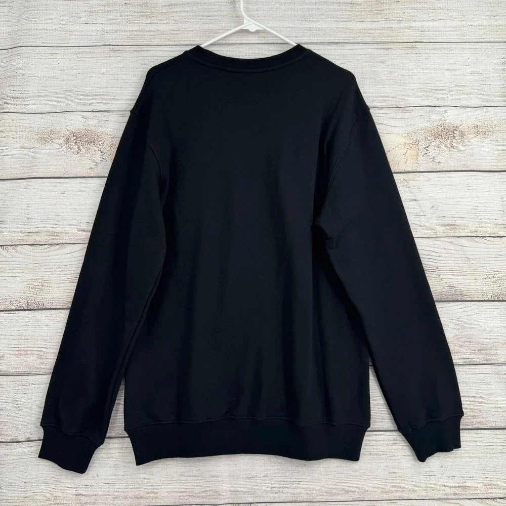 Y2K Ferrari Style Sweatshirt Men Large Black Graphic Rarri Car Streetwear Fleece